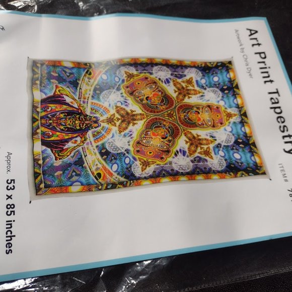 NWT Healing Fractal Wall Tapestry 53x85 Artwork by Chris Dyer 781003 Wall Decor - Picture 7 of 15